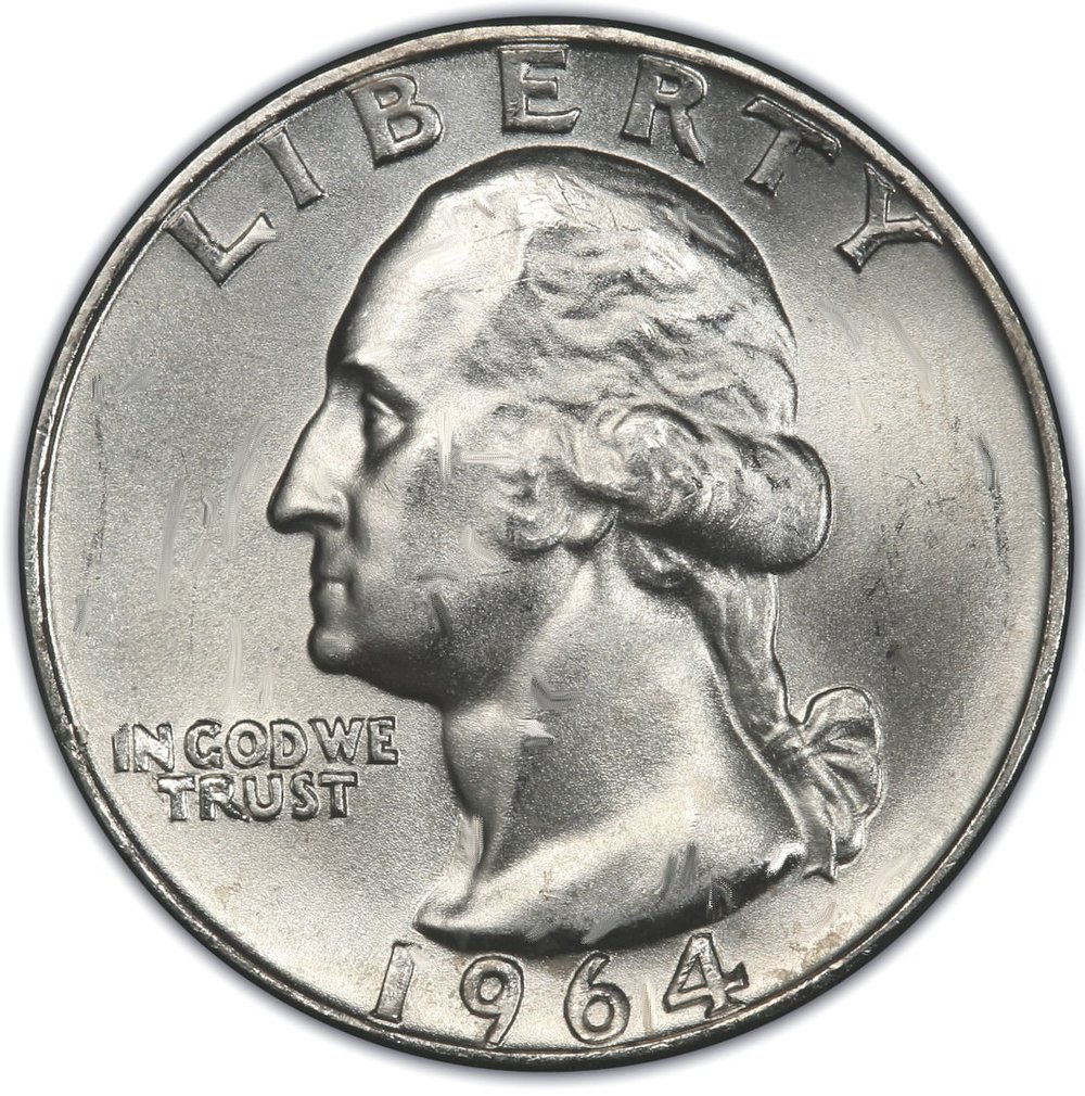 1964 silver quarter no mint